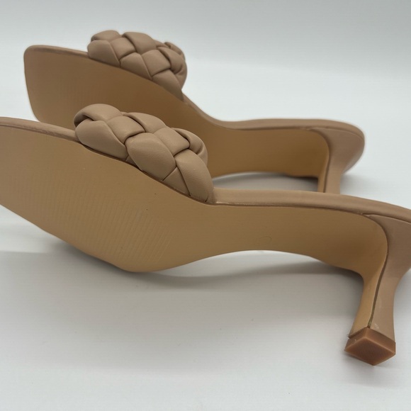 Braided Sandals, Chunky Stiletto Heels Backless Square Open Toe slip on - Picture 6 of 6